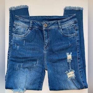 Colombian Skinny Distressed Blue Women's Jeans